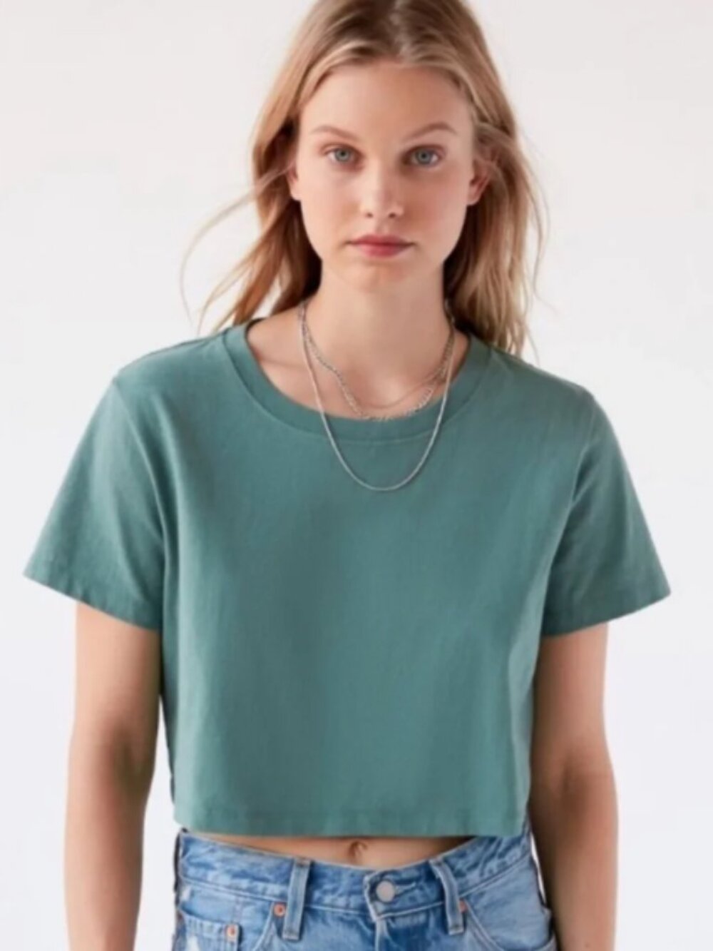 Urban Outfitters Best Friend Cropped Baby Tee Seafoam Green Size XS